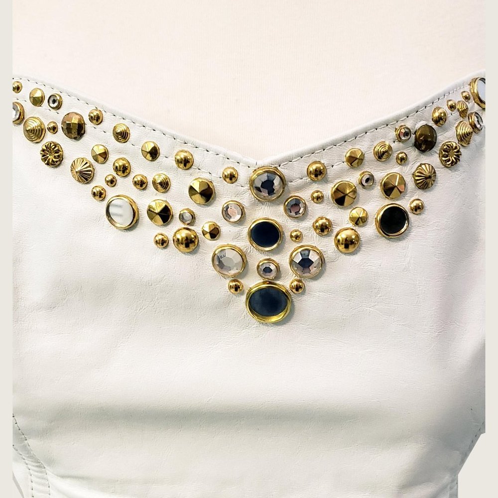 Ardens Pleather Jeweled Bustier - Picture 4 of 9